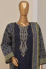 Bin Saeed Stitched 3 Piece Exclusive Emb Lawn Vol-01 Collection-SM-1510-Navy Blue
