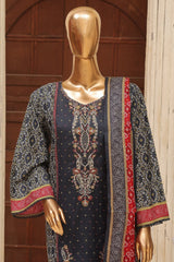 Bin Saeed Stitched 3 Piece Exclusive Emb Lawn Vol-01 Collection-SM-1509-Grey