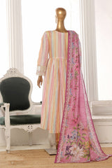Bin Saeed Stitched 3 Piece Exclusive Lawn Frock Vol-01 Collection-SM-1481-Multi