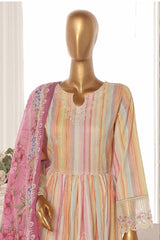 Bin Saeed Stitched 3 Piece Exclusive Lawn Frock Vol-01 Collection-SM-1481-Multi