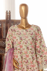 Bin Saeed Stitched 3 Piece Exclusive Lawn Frock Vol-01 Collection-SM-1482-Multi
