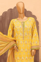 Bin Saeed Stitched 3 Piece Printed Lawn Vol-12 Suit-SM-838-Yellow