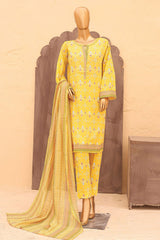 Bin Saeed Stitched 3 Piece Printed Lawn Vol-12 Suit-SM-838-Yellow