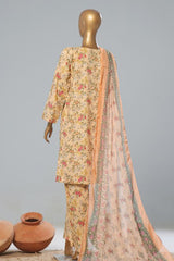Bin Saeed Stitched 3 Piece Exclusive Printed Lawn Vol-08 Suit-SMK-1173-Skin