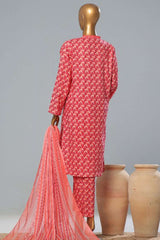 Bin Saeed Stitched 3 Piece Exclusive Printed Lawn Vol-08 Collection'2024-SMK-1174-Pink
