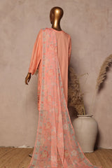 Bin Saeed Stitched 3 Piece Luxe Plain Cotton With Chiffon Dupatta Suit-SMPC-1956-Peach
