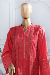 Eid Ka Jora By Bin Saeed Stitched 3 Piece Luxury Emb Chiffon Gown Collection-SMPC-2027-Red