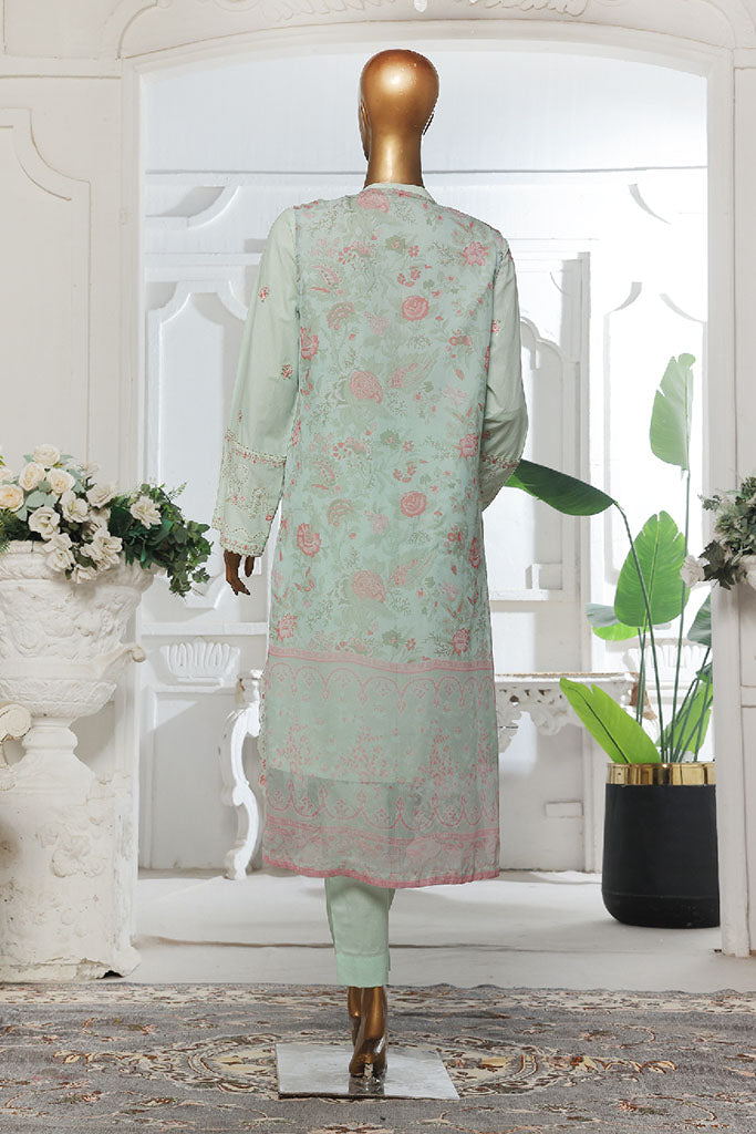 Eid Ka Jora By Bin Saeed Stitched 3 Piece Luxury Emb Chiffon Gown Collection-SMPC-2028-Pista