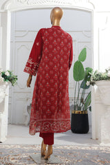 Eid Ka Jora By Bin Saeed Stitched 3 Piece Luxury Emb Chiffon Gown Collection-SMPC-2047-Red