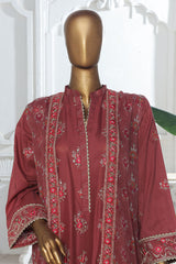 Eid Ka Jora By Bin Saeed Stitched 3 Piece Luxury Emb Chiffon Gown Collection-SMPC-2055-Maroon
