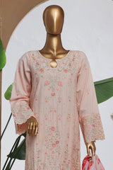 Bin Saeed Stitched 3 Piece Luxury Plain Cotton With Chiffon Dupatta Collection'2025-SMPC-2068-Pink