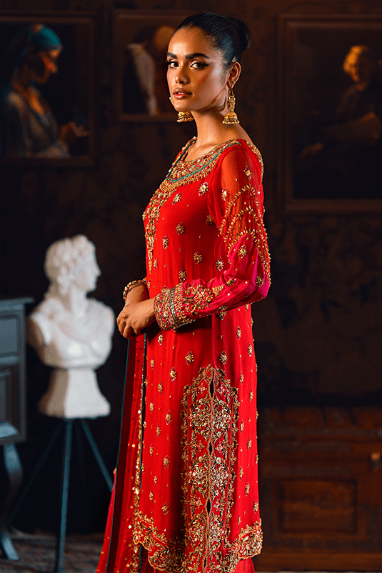Qarmazi By Zaaviay Stitched Soraya (Three Piece)