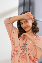 Sprinkles Stitched Summer Kaftan Kids-Peach Petal - 1pc