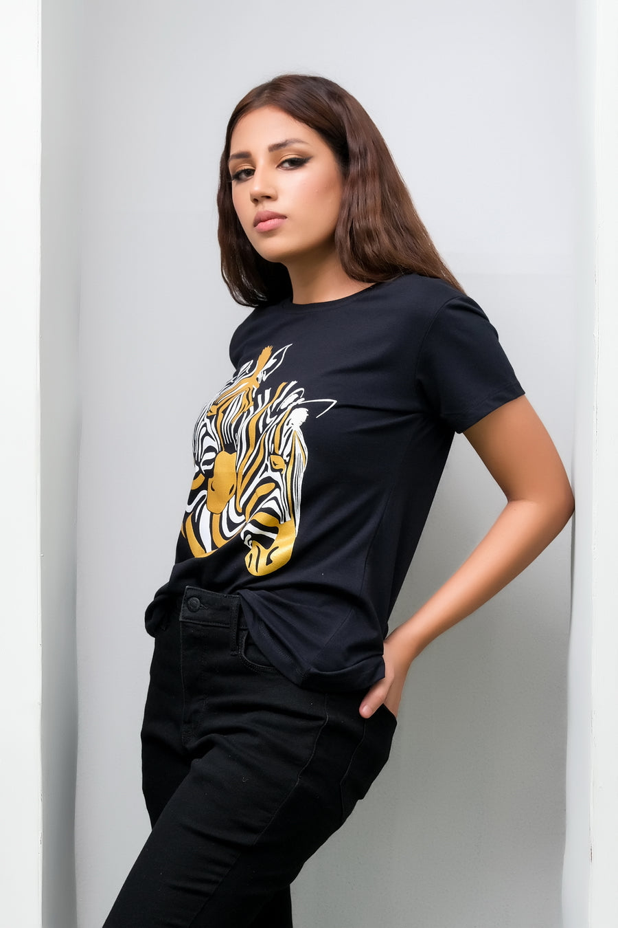 Sprinkles Stitched 1 Piece Summer Shirts Kids Collection'2025-Glitter Zebra Print Tee