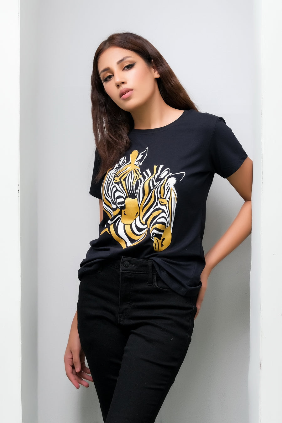 Sprinkles Stitched 1 Piece Summer Shirts Kids Collection'2025-Glitter Zebra Print Tee