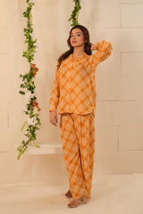 Sprinkles Stitched 2 Piece Summer Co Ord Sets Women Collection'2025-Mellow Mustard 2 Pcs Ready to Wear Set