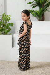 Sprinkles Stitched 1 Piece Summer Jumpsuit Kids Collection'2025-Black Ember Floral Wide Leg Jumpsuit