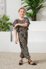 Sprinkles Stitched 1 Piece Summer Jumpsuit Kids Collection'2025-Wild Spots Ruffle Sleeves Jumpsuit