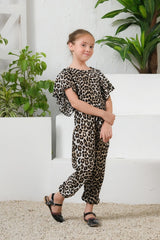 Sprinkles Stitched 1 Piece Summer Jumpsuit Kids Collection'2025-Wild Spots Ruffle Sleeves Jumpsuit