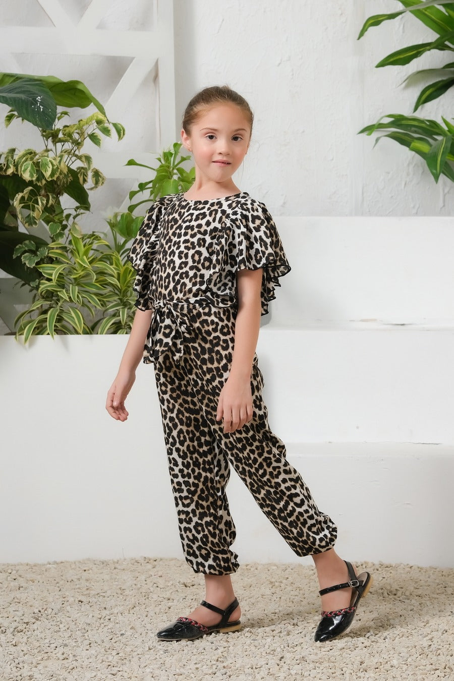 Sprinkles Stitched 1 Piece Summer Jumpsuit Kids Collection'2025-Wild Spots Ruffle Sleeves Jumpsuit