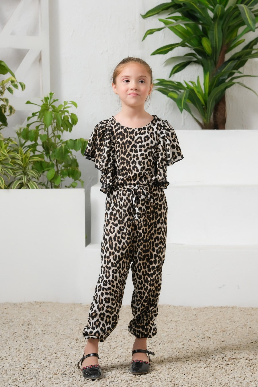 Sprinkles Stitched 1 Piece Summer Jumpsuit Kids Collection'2025-Wild Spots Ruffle Sleeves Jumpsuit