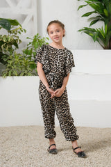 Sprinkles Stitched 1 Piece Summer Jumpsuit Kids Collection'2025-Wild Spots Ruffle Sleeves Jumpsuit