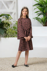 Sprinkles Stitched 1 Piece Summer Shirts Kids Collection'2025-Leopard Print Pair Allover Print Tunic Dress