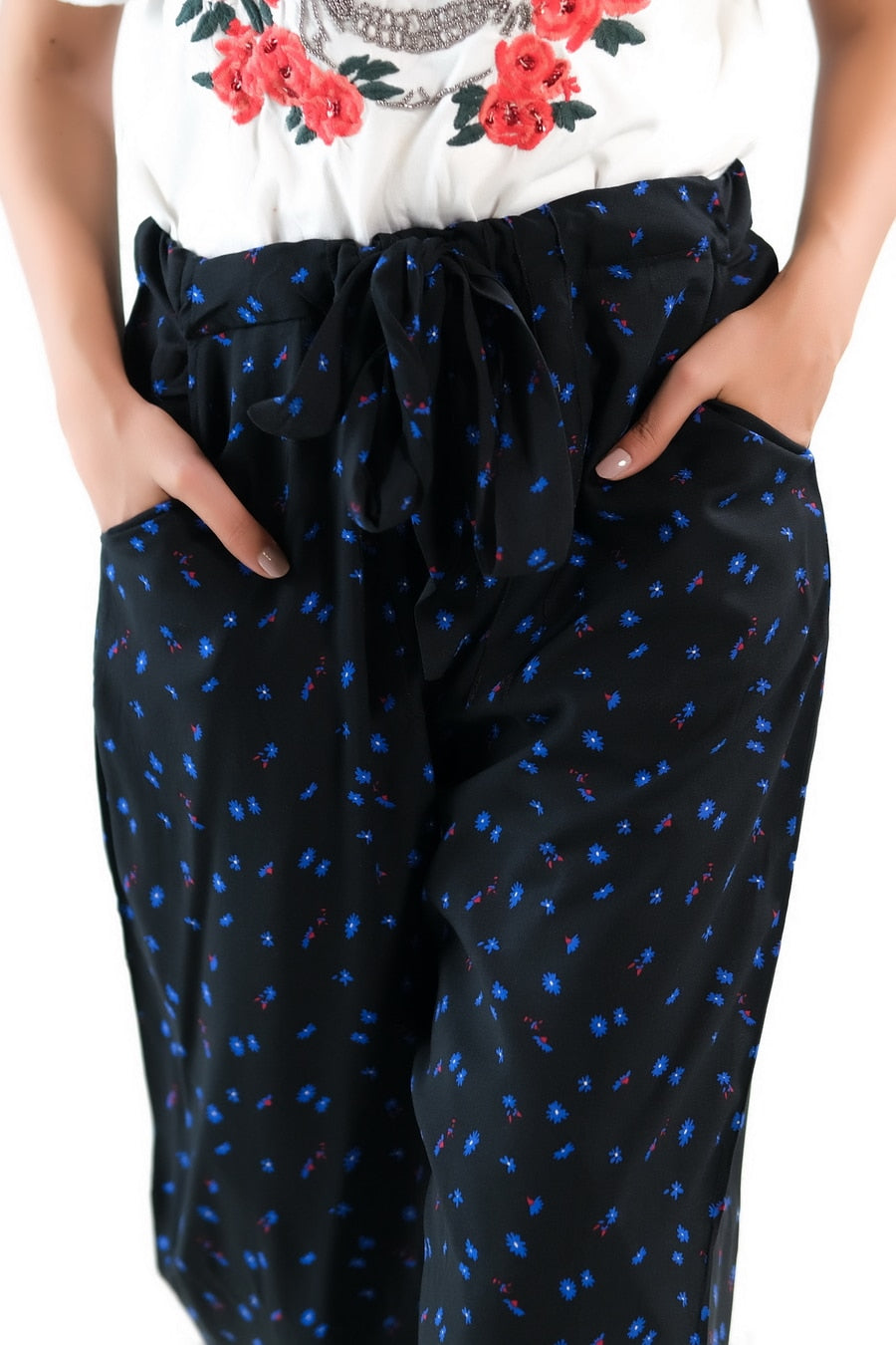 Sprinkles Stitched 1 Piece Summer Bottoms Kids Collection'2025-Mini Floral Straight Pant for Kids