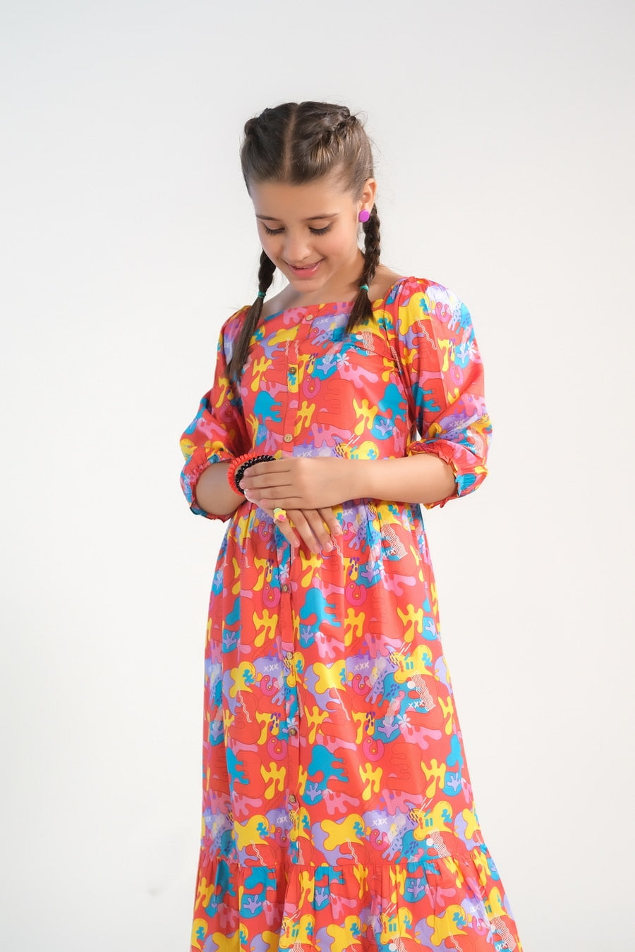 Sprinkles Stitched 1 Piece Summer Shirts Kids Collection'2025-Giraffiti - Cambric