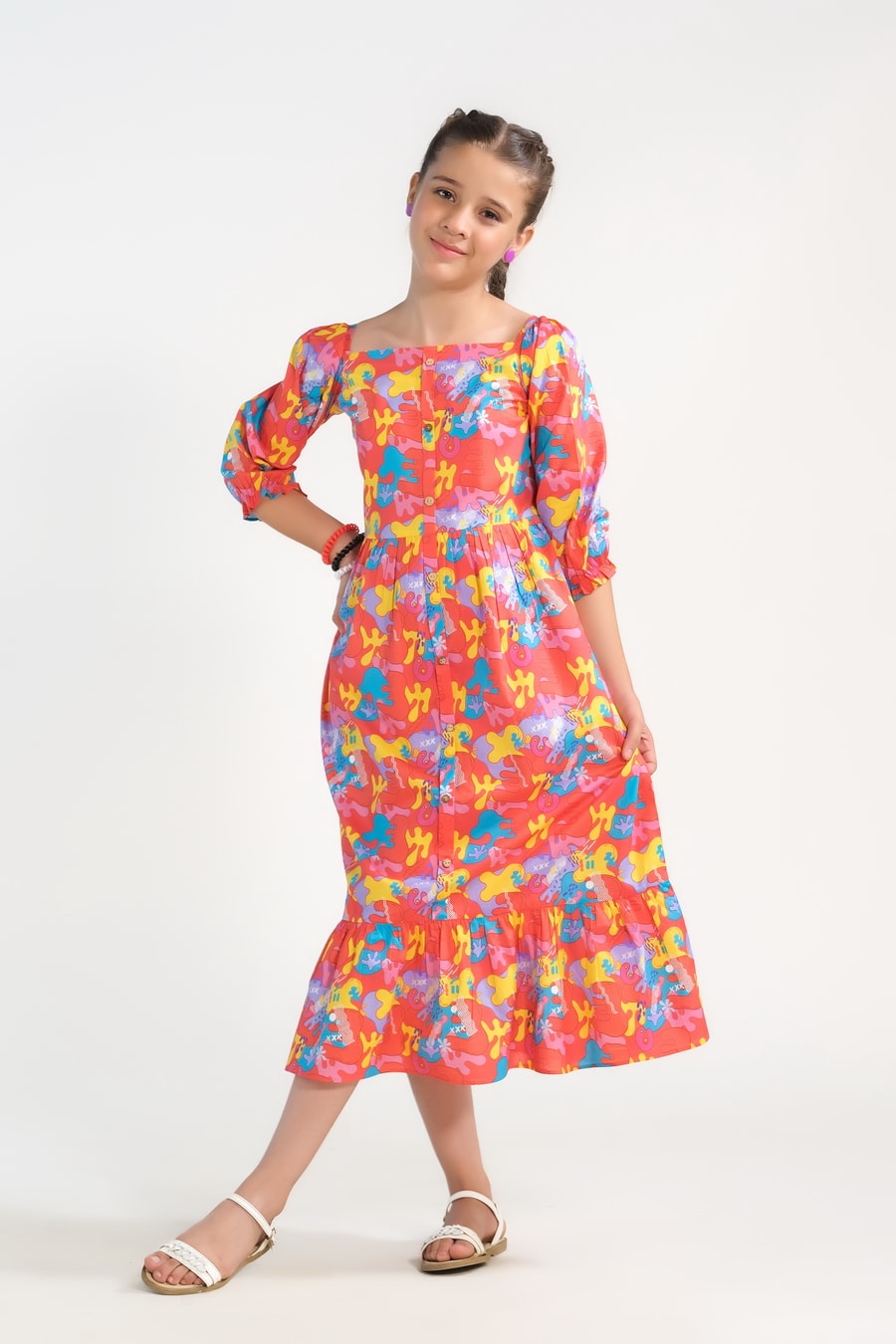 Sprinkles Stitched 1 Piece Summer Shirts Kids Collection'2025-Giraffiti - Cambric