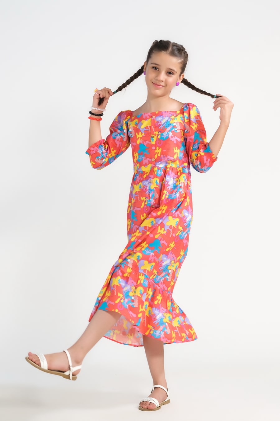 Sprinkles Stitched 1 Piece Summer Shirts Kids Collection'2025-Giraffiti - Cambric
