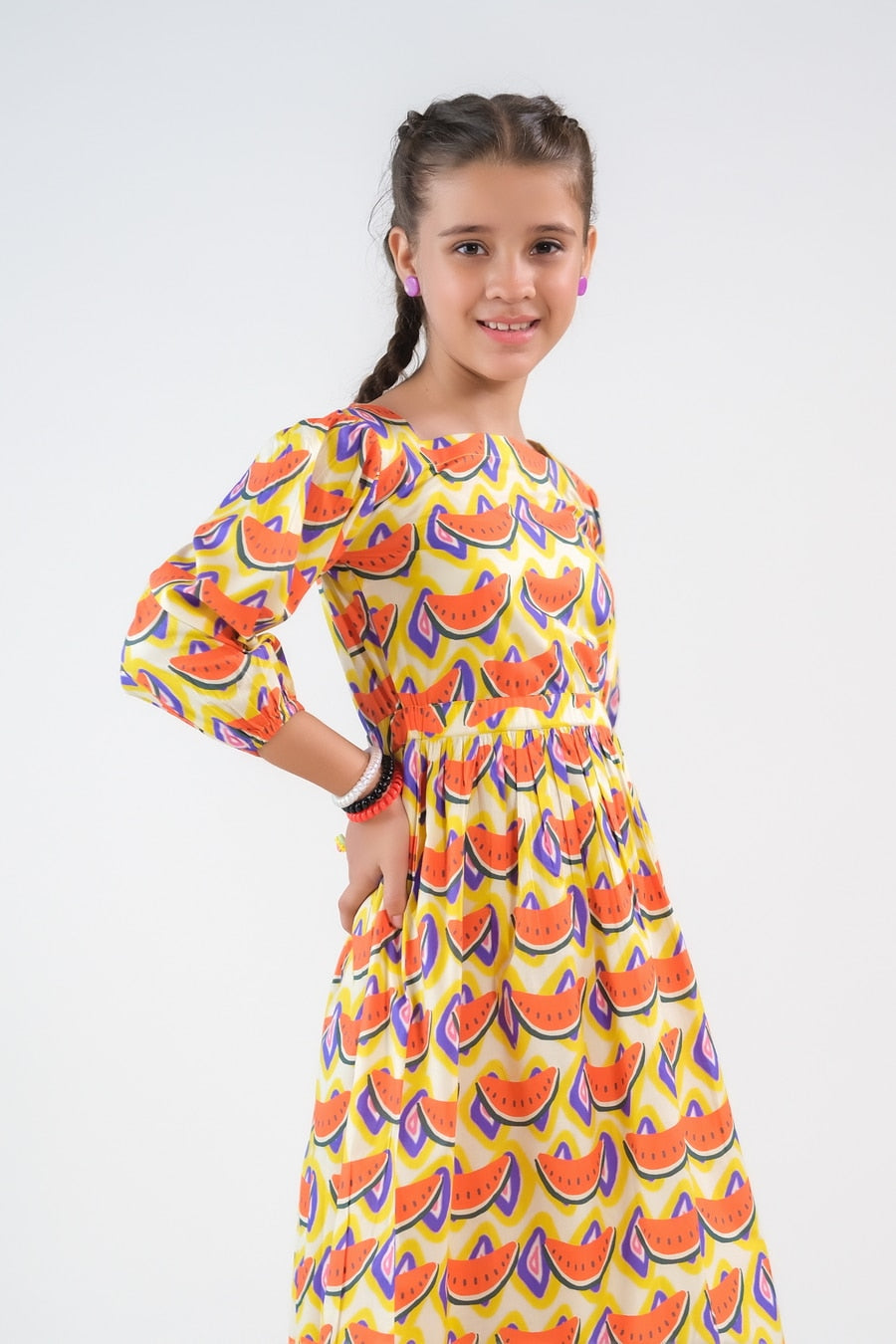 Sprinkles Stitched 1 Piece Summer Shirts Kids Collection'2025-Watermelon Whirl - Cambric