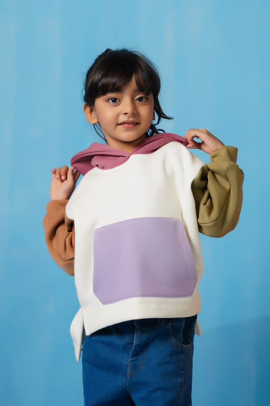 Sprinkles Stitched 1 Piece Winter Shirts Kids Collection'2025-Pastel Panel Hoodie