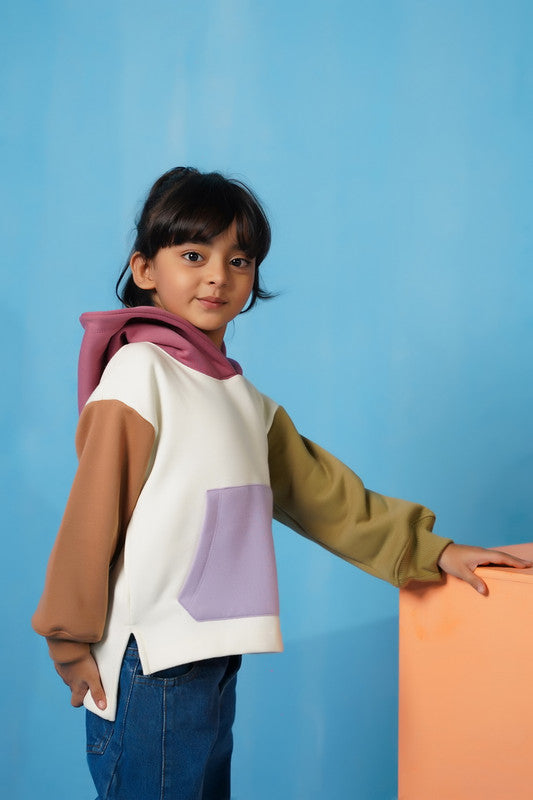 Sprinkles Stitched 1 Piece Winter Shirts Kids Collection'2025-Pastel Panel Hoodie