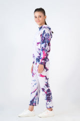 Sprinkles Stitched 2 Piece Winter Co Ord Sets Kids Collection'2025-Tie Die Hoodie With Jogger Pants - Galaxy