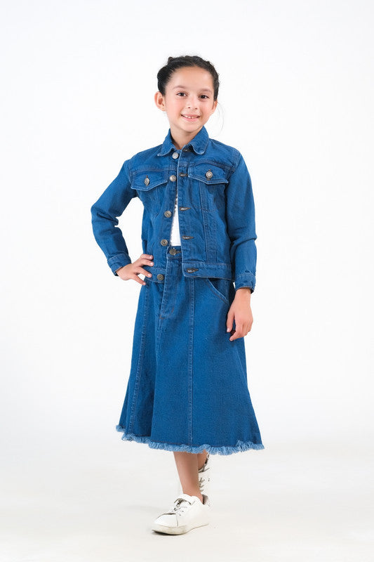 Sprinkles Stitched 1 Piece Winter Shirts Kids Collection'2025-Jacket - Medium Wash