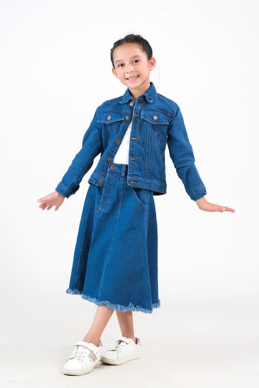 Sprinkles Stitched 1 Piece Winter Shirts Kids Collection'2025-Jacket - Medium Wash