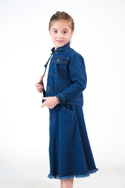 Sprinkles Stitched 1 Piece Winter Shirts Kids Collection'2025-Jacket - Dark Wash