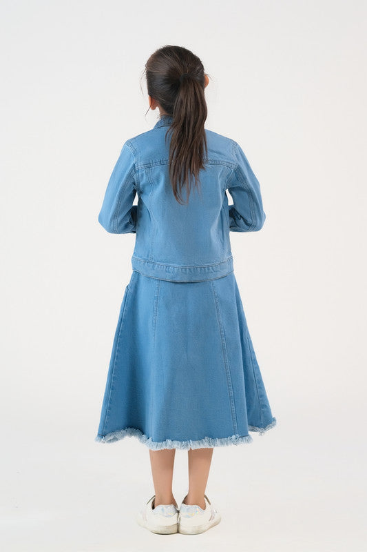 Sprinkles Stitched 1 Piece Winter Shirts Kids Collection'2025-Jacket - Light Wash