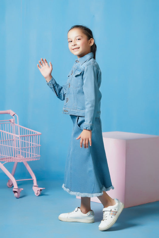 Sprinkles Stitched 1 Piece Winter Shirts Kids Collection'2025-Jacket - Light Wash