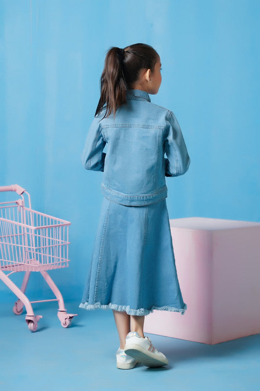 Sprinkles Stitched 1 Piece Winter Shirts Kids Collection'2025-Jacket - Light Wash