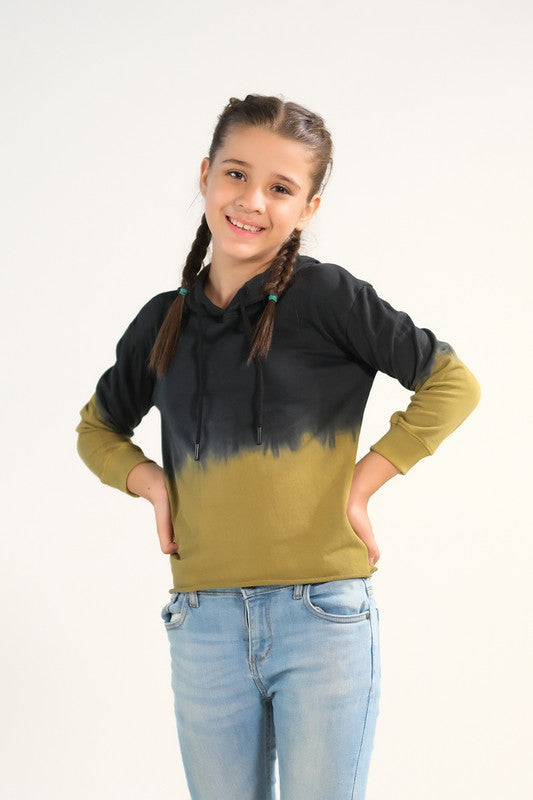 Sprinkles Stitched 1 Piece Winter Shirts Kids Collection'2025-Tie Dye Lace Up Hoodie- Black