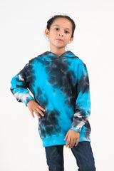 Sprinkles Stitched 1 Piece Winter Shirts Kids Collection'2025-Tie Dye Dipped Hoodie - Blue
