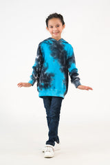 Sprinkles Stitched 1 Piece Winter Shirts Kids Collection'2025-Tie Dye Dipped Hoodie - Blue