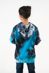 Sprinkles Stitched 1 Piece Winter Shirts Kids Collection'2025-Tie Dye Dipped Hoodie - Blue
