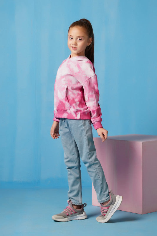 Sprinkles Stitched 1 Piece Winter Shirts Kids Collection'2025-Terry Cloth Graphic Hoodie - Pink
