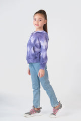 Sprinkles Stitched 1 Piece Winter Shirts Kids Collection'2025-Terry Cloth Zip Up Hoodie - Purple