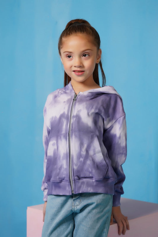 Sprinkles Stitched 1 Piece Winter Shirts Kids Collection'2025-Terry Cloth Zip Up Hoodie - Purple