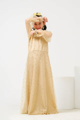 Sprinkles Stitched 1 Piece Formals Shirts Kids Collection'2025-Golden Starry Gown - 1pc Embelished