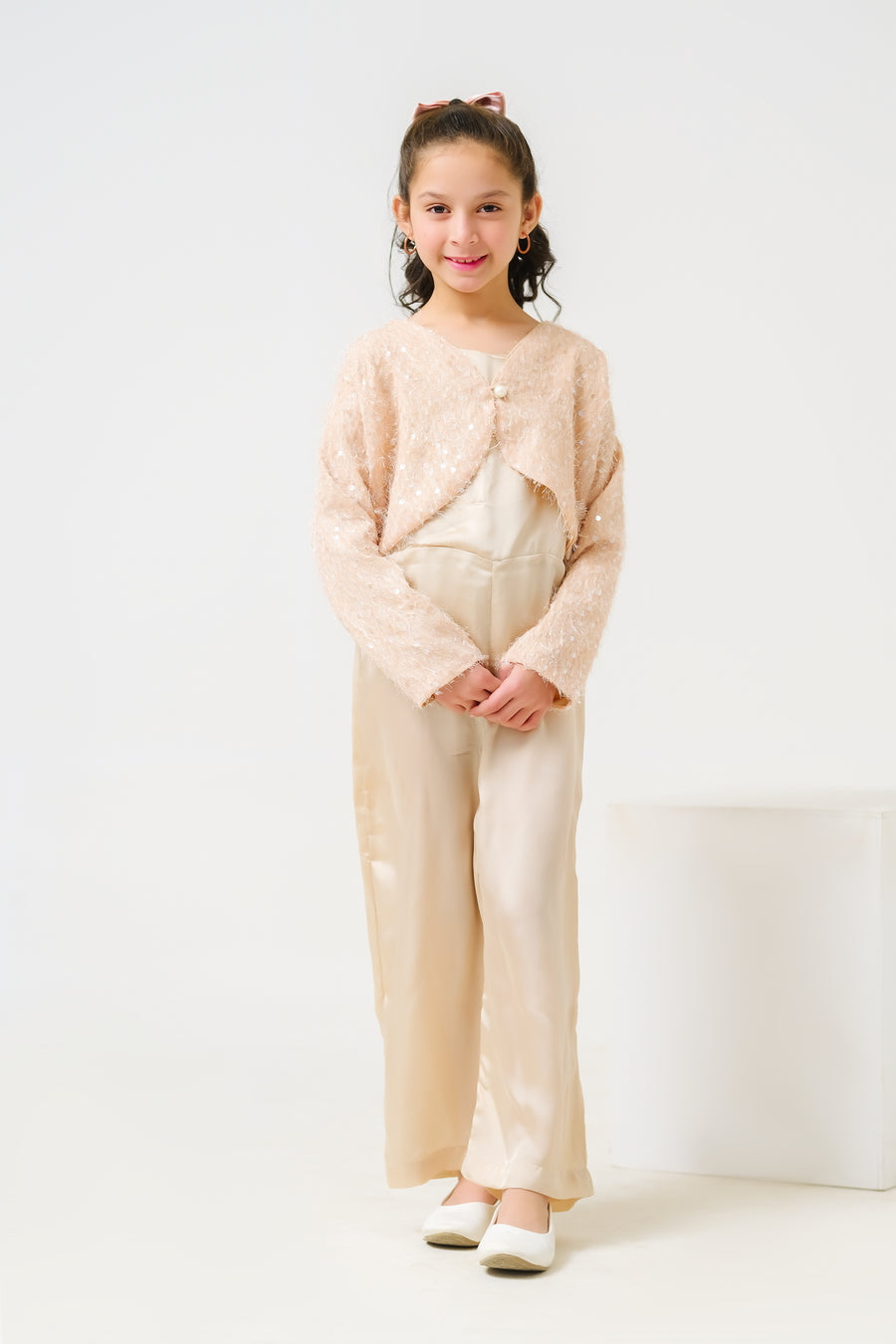 Sprinkles Stitched 2 Piece Formals Jumpsuit Kids Collection'2025-Chic Sparkle Ensemble Jumpsuit with Bolero Jacket